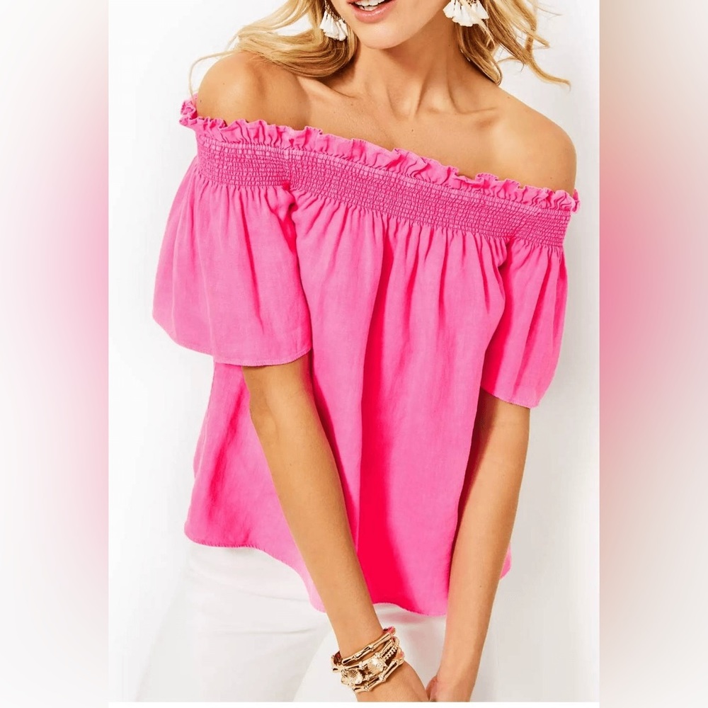 New Lilly Pulitzer Leanne off the shoulder top